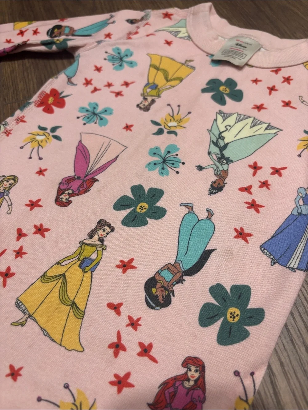 Hanna Andersson Pink Disney Princess Floral Print Pajama Set